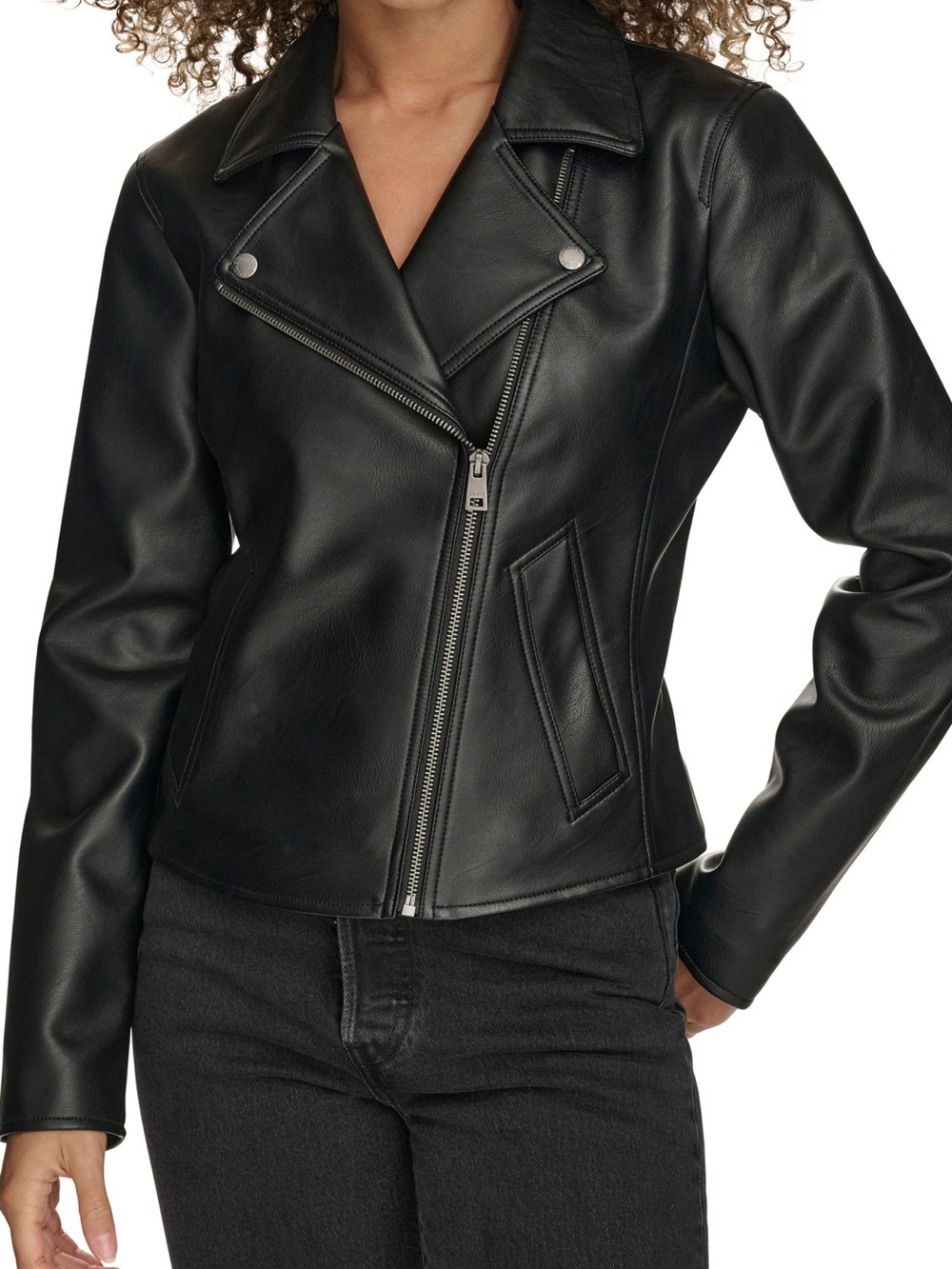 Levi’s Women’s Black Faux Leather Moto Biker Jacket NEW NWT